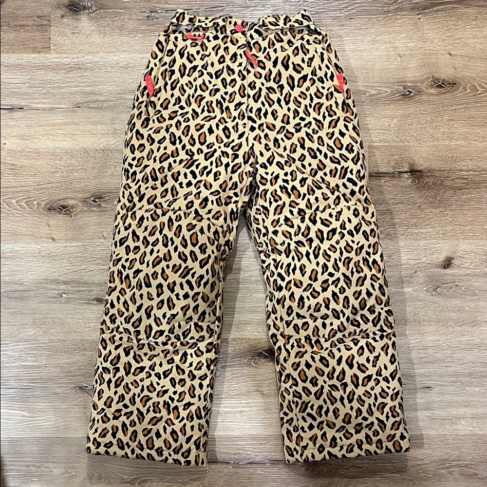 Leopard Print Kids Ski Pants